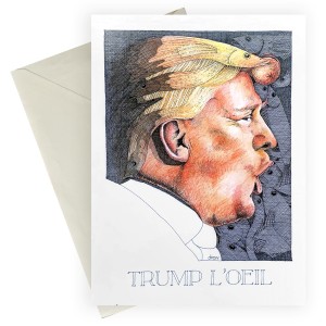 Greeting card with Donald Trump and Dodo "Trump L'oeil"